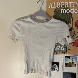 Champion ribbed basic crop top with embroidered logo
